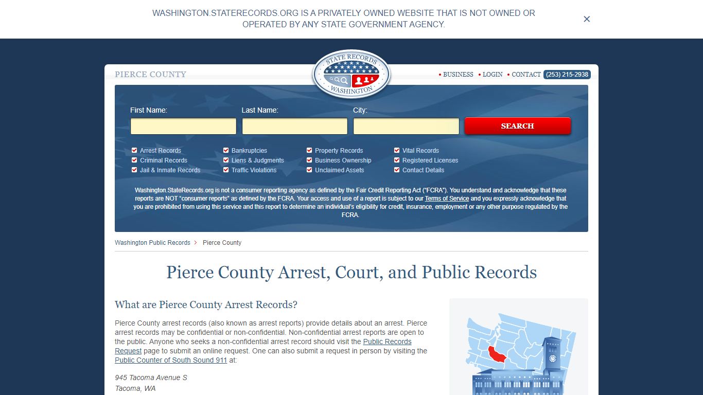 Pierce County Arrest, Court, and Public Records
