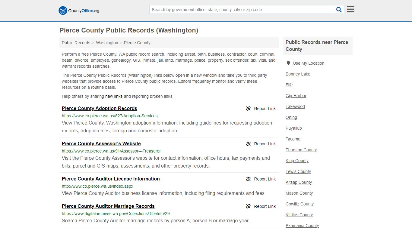 Public Records - Pierce County, WA (Business, Criminal ...